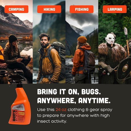 Ben's Clothing & Gear Insect Repellent - Long-Lasting Protection Spray for Clothes - 24 fl oz with Permethrin
