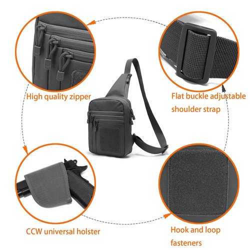YUNCAIMAOYI Crossbody Shoulder Bag for Men - Ccw Sling Bag - Tactical Crossbody Bag (Purple)