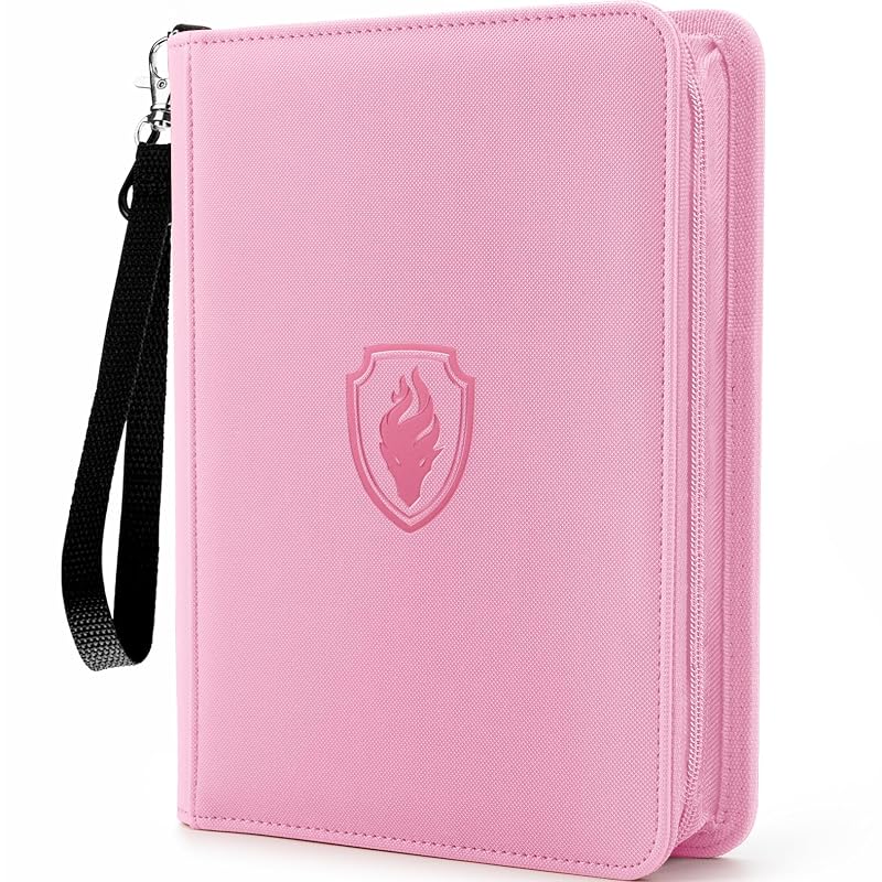 Fabmaker 4-Pocket Card Binder, 320 Card Capacity, Pink Variation