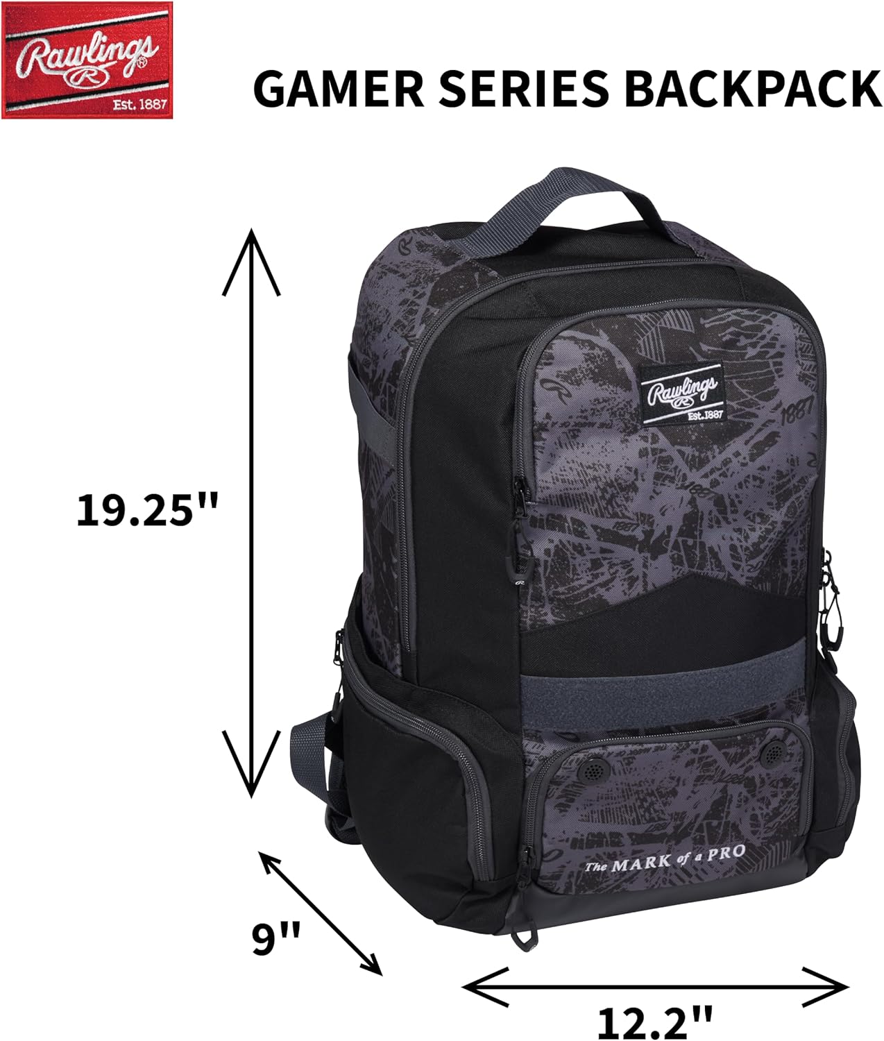 Rawlings Gamer Series Backpack - Durable Equipment Bag for Baseball/Softball | Multiple Colors Available