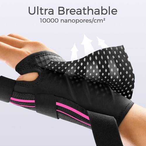 FREETOO Thumb Spica Splint - Arthritis Pain Relief & Support | Fits Palm 8.5''-10'' L/XL - Pink