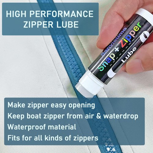 Marine Grade Zipper Wax Lubricant - 4Pcs Snap & Zipper Care Stick for Boats, Tents & Jackets