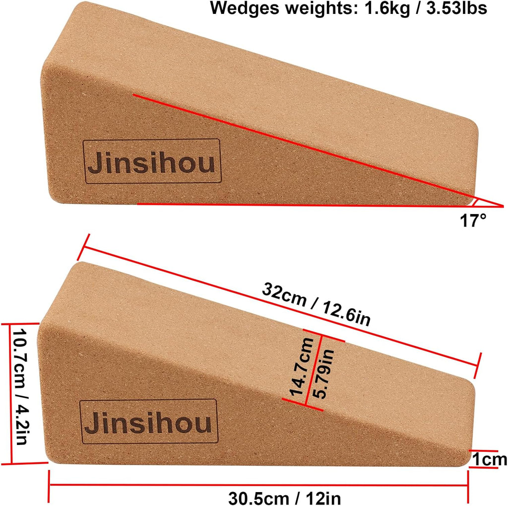 Skiennix Squat Wedge Block - Non-Slip Slant Board for Calf Stretching | 2-Piece Heavy Duty Incline Ramp