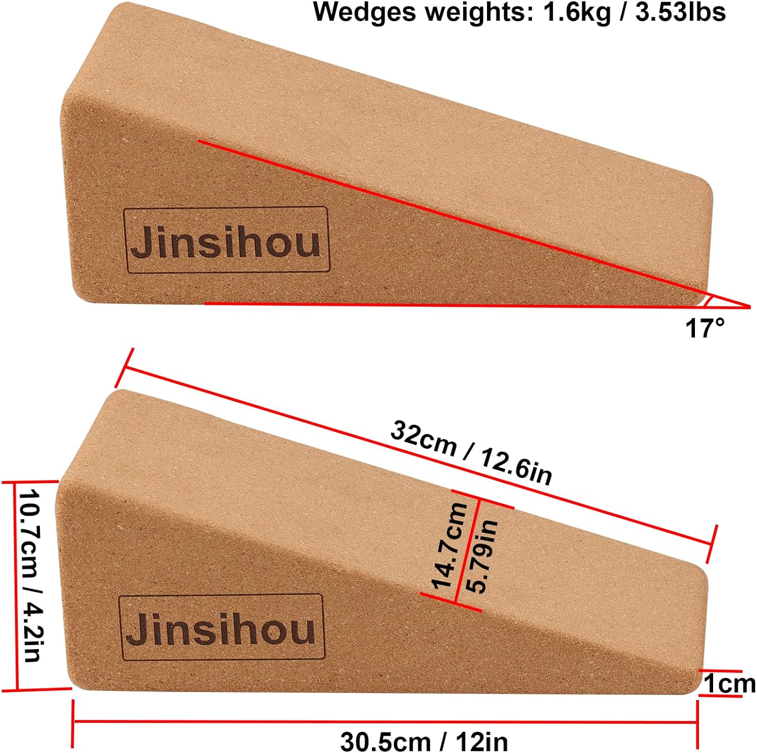 Skiennix Squat Wedge Block - Non-Slip Slant Board for Calf Stretching | 2-Piece Heavy Duty Incline Ramp