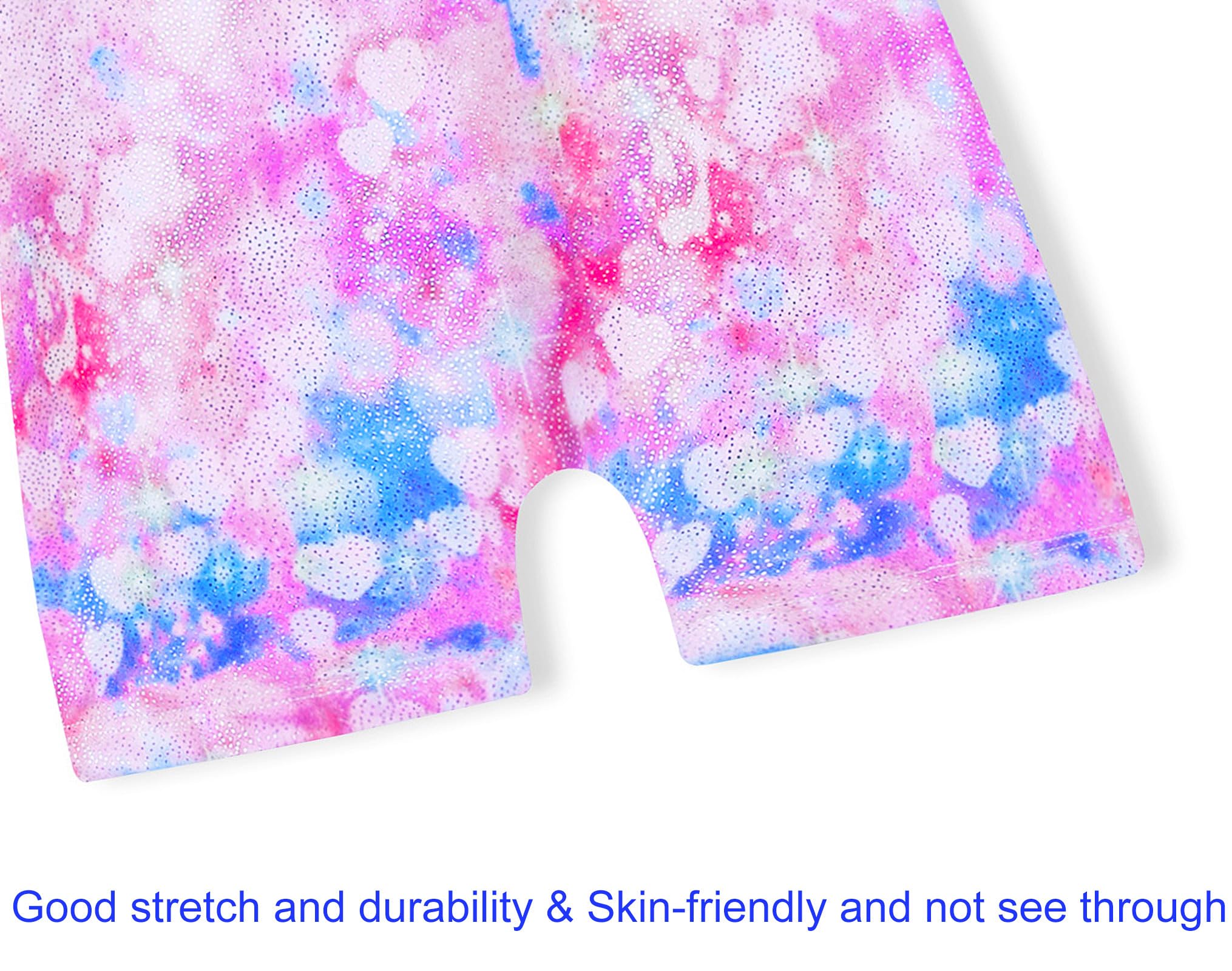 Domusgo Gymnastics Leotards for Girls 6-7 Years Old Shiny Sleeveless Pink Purple Love Heart Unitard with Shorts