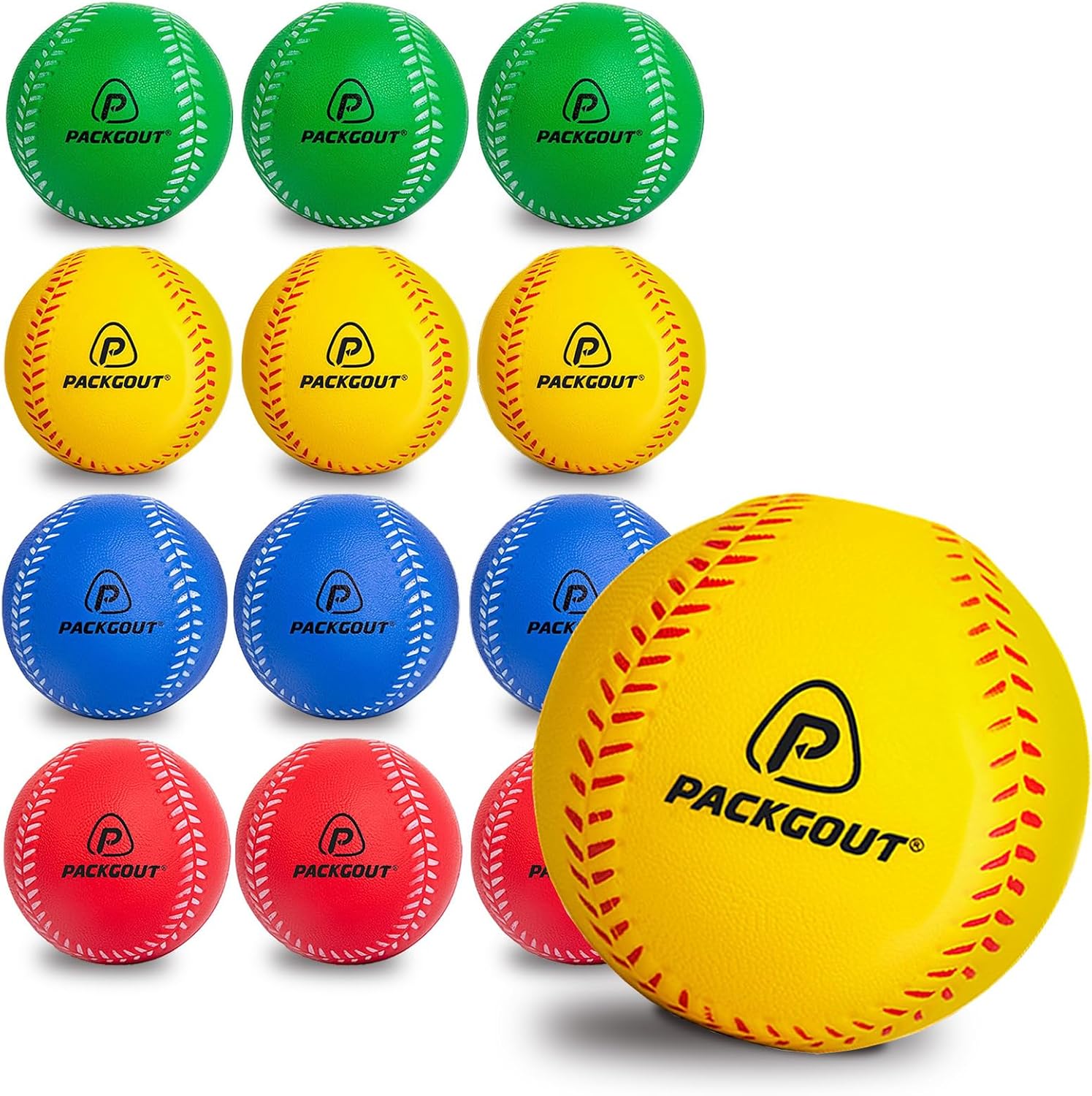 PACKGOUT Soft Foam Baseballs - Perfect Practice & Replacement Balls for Kids and Teenagers