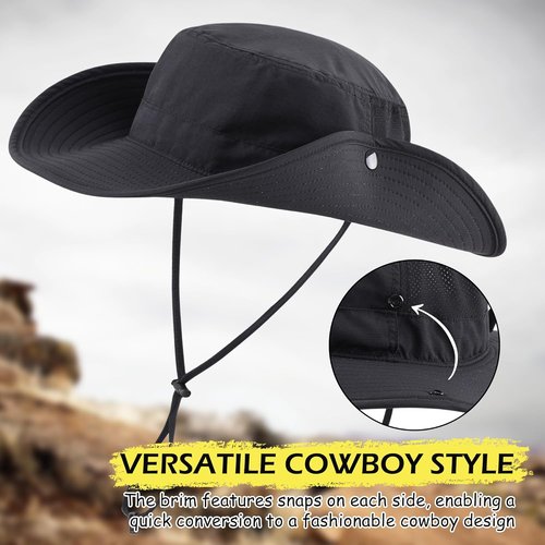 Connectyle Men's Sun Hat UPF 50+ Wide Brim Bucket Hats for Fishing Hiking Gardening Adjustable Boonie Hat Outdoor Safari Hats