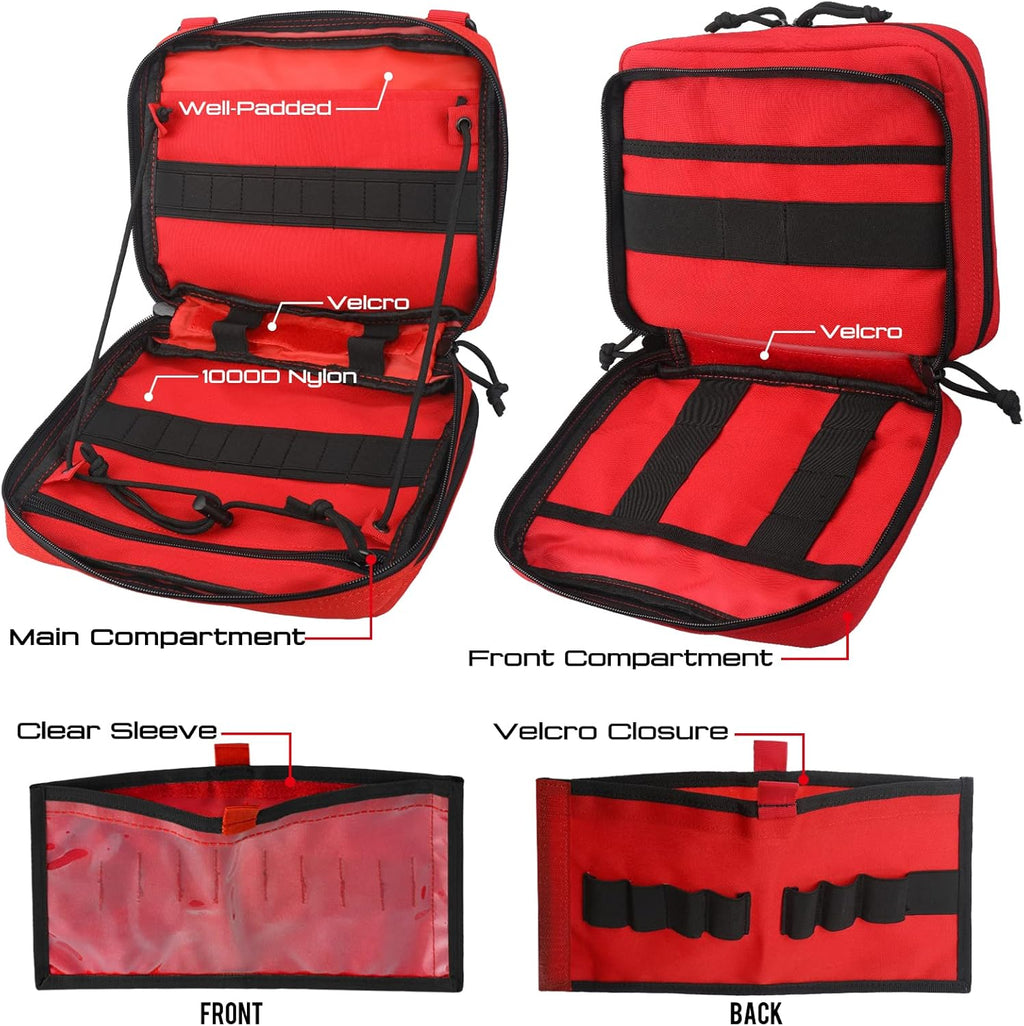 WYNEX Tactical Large Admin Pouch - Double Layer Molle EDC Utility Pouch with Map Sleeve & Flag Patch