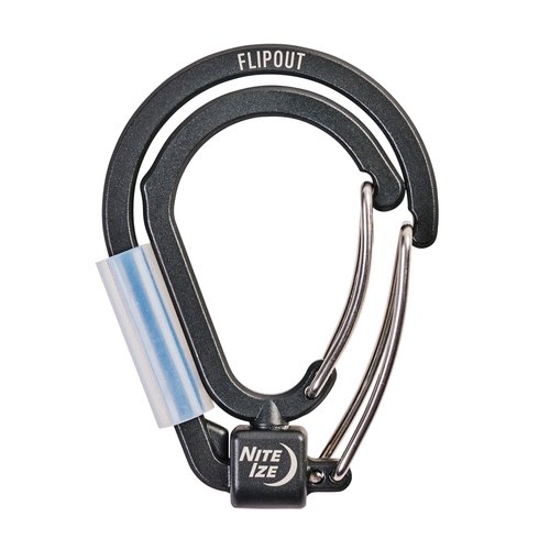 Nite Ize FlipOut Dual Carabiner - Cast Aluminum Double Carabiner - 360-Degree Swivel & Folding Body - Perfect for Camping & Hiking - for Tools & Household Items - Working Load Limit of 40 lbs
