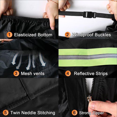 SAPUBK 4 Seat Golf Cart Cover Replace for Chrysler/Polaris GEM E4 Neighborhood Electric Vehicle with Side Zipper Door for Outdoor Rain Snow Dust Protection