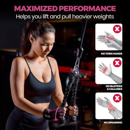 MhIL Workout Gloves for Women - Breathable Weight Lifting Gloves with Palm Protection & Wrist Support | Enhanced Grip