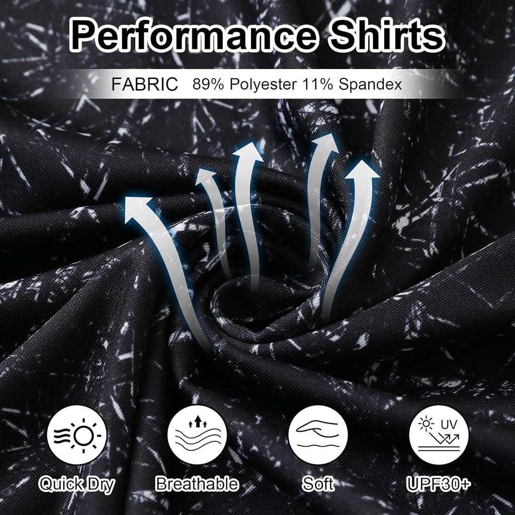 Skiennix Men's Golf Polo Shirt - Funny Print, Moisture-Wicking, Quick-Dry, Short Sleeve Casual Wear