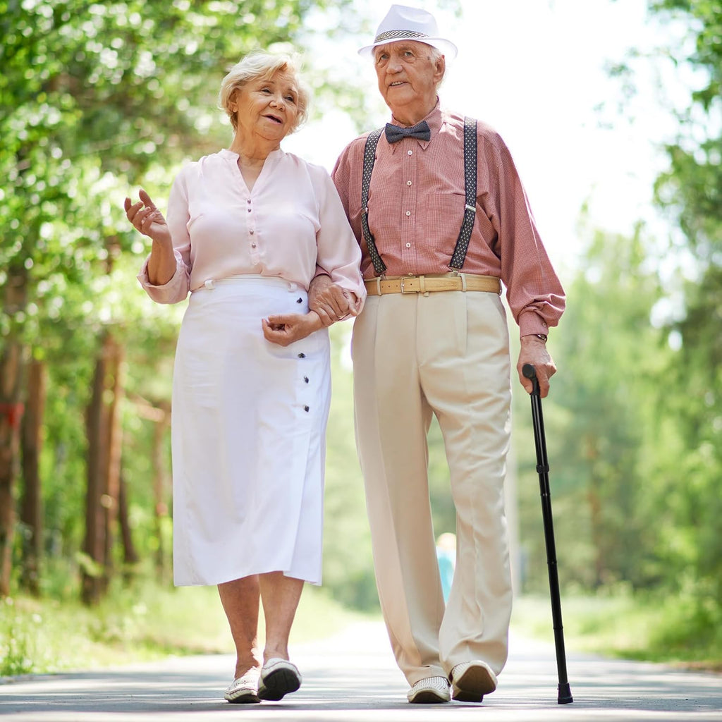 Vaunn Medical Folding Cane - Height Adjustable Walking Stick with Non-Slip Grip | Compact & Portable for Men, Women, Elderly