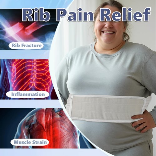 King Mills Plus Size Rib Brace for Women & Men – Extra Long Rib Compression Wrap, Large Size Cracked Ribs Support for Costochondritis Relief, Bruised, or Flared Ribs (fits 50”-55”)