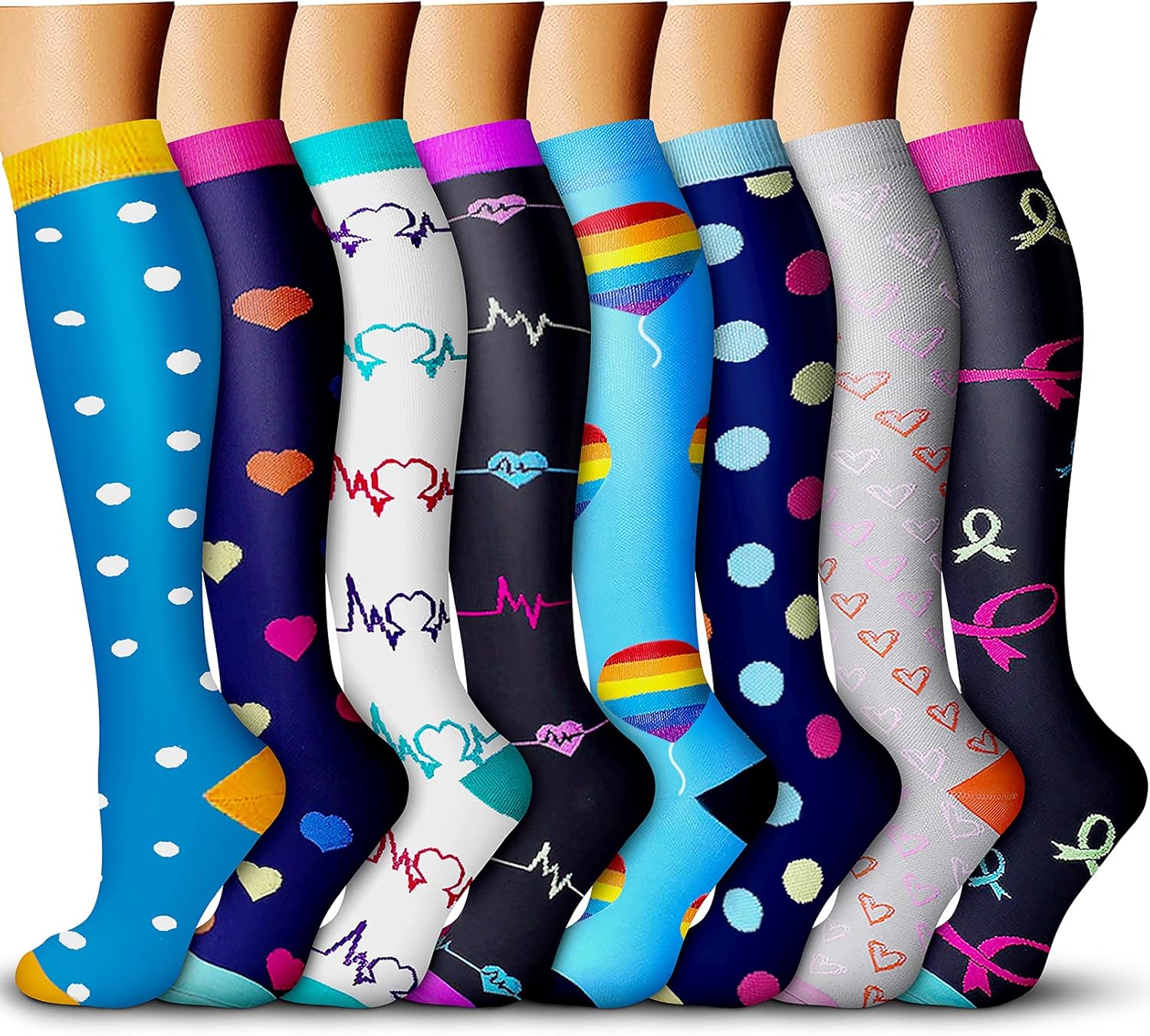 WITHYOU Compression Socks - 15-20 mmHg Support for Men & Women | Ideal for Running, Travel & Pregnancy