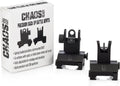 Chaos Ready Flip Up Iron Sights - Spring Loaded Low Profile Backup Sights for Picatinny Rails | Co-Witness Front & Rear Set