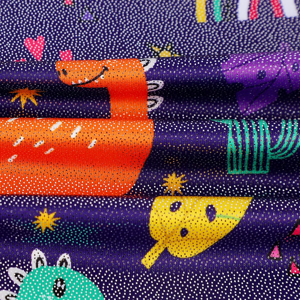 HOZIY Gymnastics Leotard Toddler Girl Dinosaur 4t 5t 4-5t Biketard Sparkly Cactus Stars Colorful Multicolored Dark Purple Sparkly Rainbow Outfits Clothing Apparel