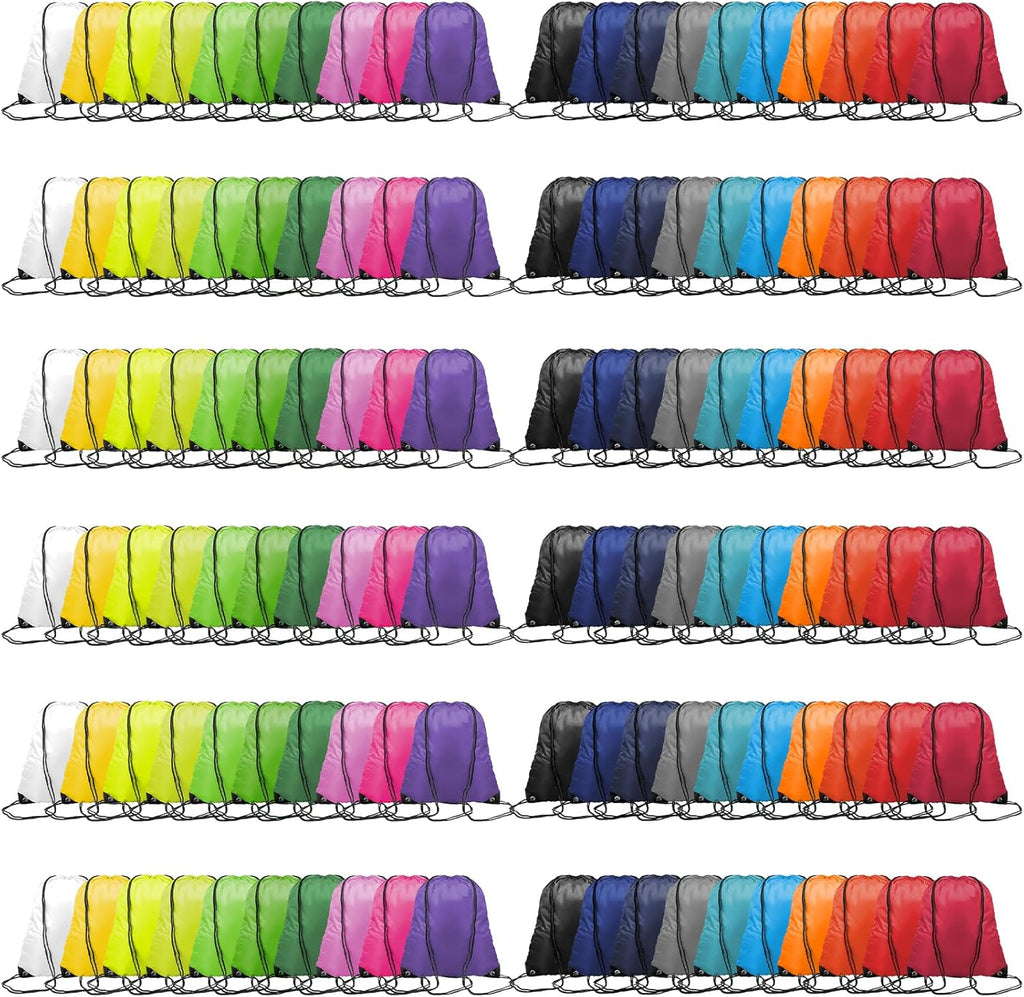 Skiennix 120pcs Drawstring Bags - Vibrant 20 Color Bulk Set for Gym & Travel | Durable and Lightweight