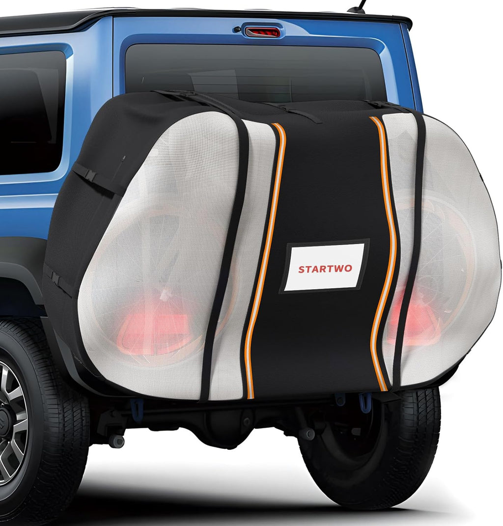 STARTWO Waterproof Bike Cover - Outdoor Storage & Transport for 2 Bikes | Includes Elastic Straps & License Plate Window