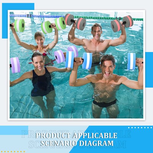 Shappy Water Weight Aquatic Exercise Dumbbells for Pool Macaron Color Aerobics Equipment EVA Foam Dumbbells Aquatic Exercise Equipment Hand Bar(Blue/purple/green/gray,8 Pcs)