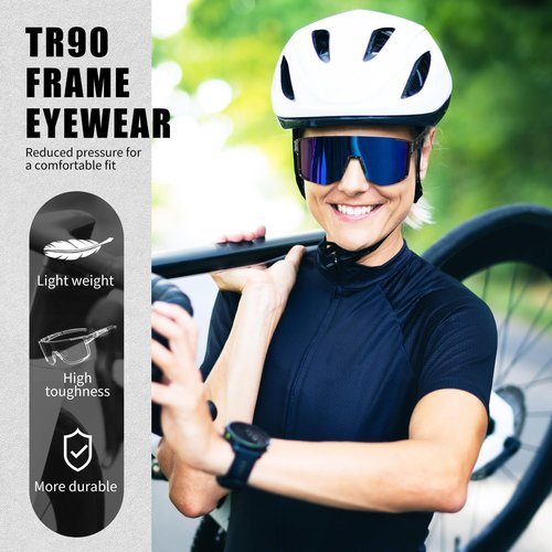 FEISEDY Cycling Glasses Sports Sunglasses for Men Women, Lightweight TR90 Frame UV400 MTB Running Fishing Baseball B0224