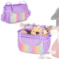 Kids Bike Basket Front Bag Purple - Water-Resistant 420D Nylon, Quick-Install