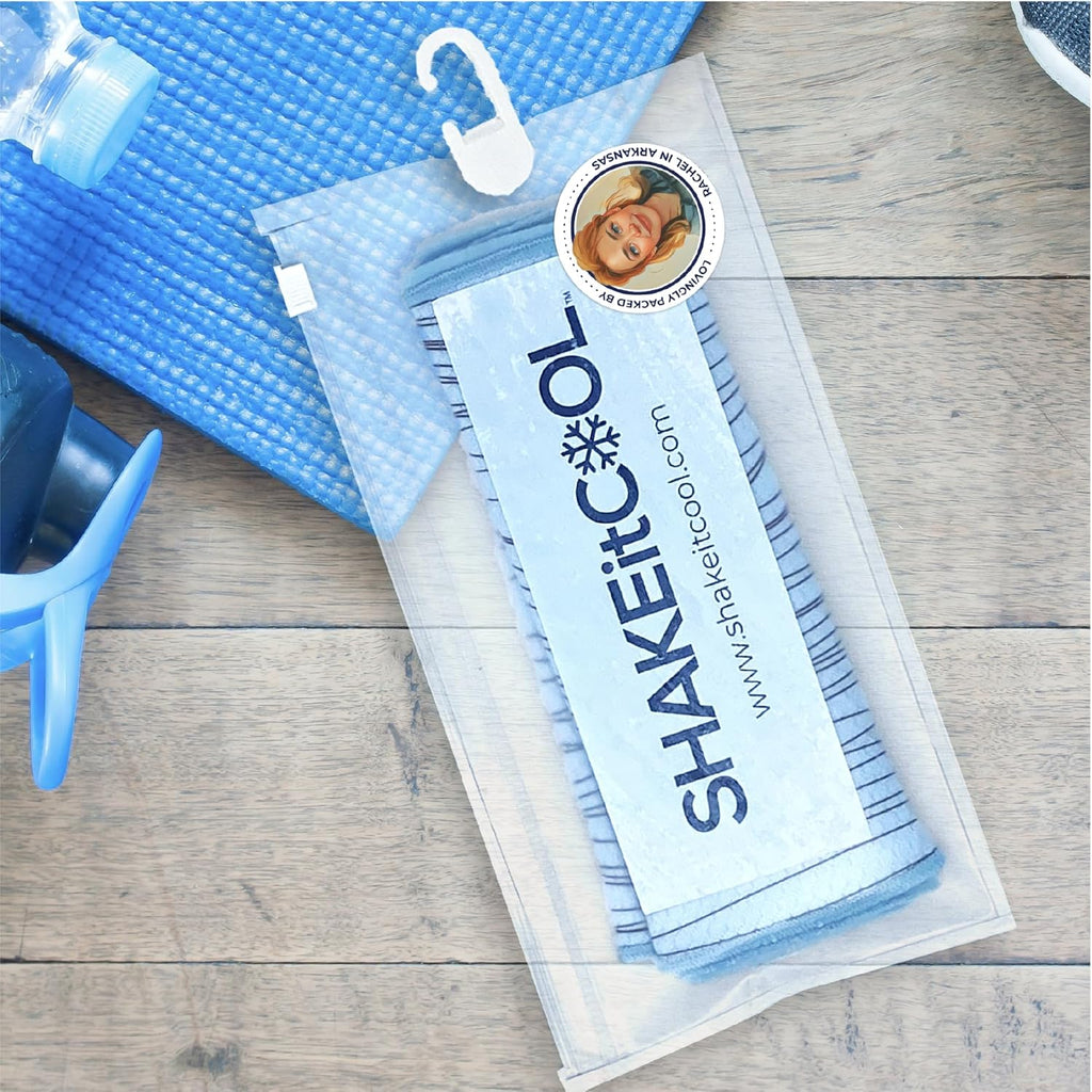 SHAKEitCOOL Cooling Towel - Stay Cool in Style | Lightweight, Soft, Sun Protection - Blue Wave