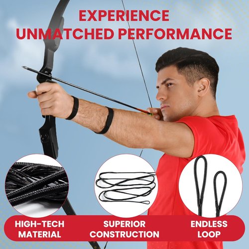 Legend Recurve Bow String - Durable Dacron Replacement - Fits 48in to 66in Bows - 12-16 Strands