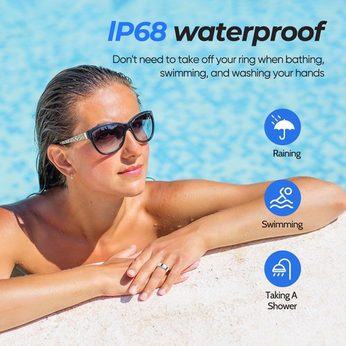 Smart Ring Health Tracker, Sleep/Exercise Monitoring, iOS /Android Compatible, IP68 Water Resistance, No Subscription Required, 5-Day Battery Life, Suitable for Both Women and Men (Rose Gold, 12)