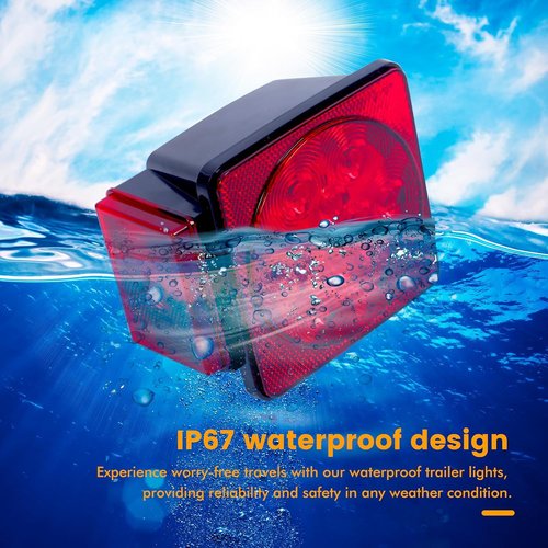 MAXXHAUL 70205 Trailer Light Kit - Waterproof 12V LED Lights for Trailers, Boats, RVs | Red