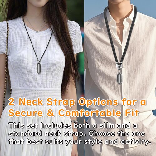 2-in-1 Wristband & Neckband for Plaud NotePin & NotePin S AI Voice Recorder - High-Clarity PC Case & Breathable Magnetic Nylon Strap & Adjustable Neck Strap - Sports, Business, Men & Women (Black)