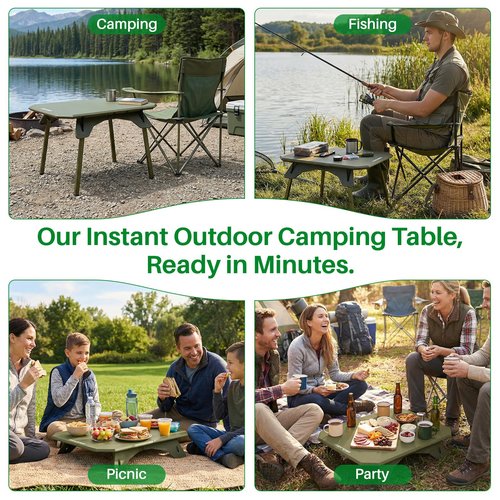 TOPCHANCES Folding Camping Table Outdoor,Ultralight Aluminum Camping Tables Multifunctional Portable Folding Table with Carrying Bag for Holiday Festival Camping Travel Picnic Grilling