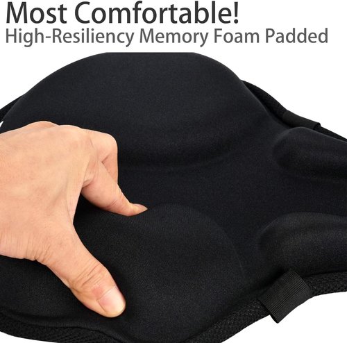 DAWAY Bike Seat Cover - Comfortable Silicone Gel & Memory Foam Cushion for Men & Women | Fits Peloton & Mountain Bikes - XL/Large/Small