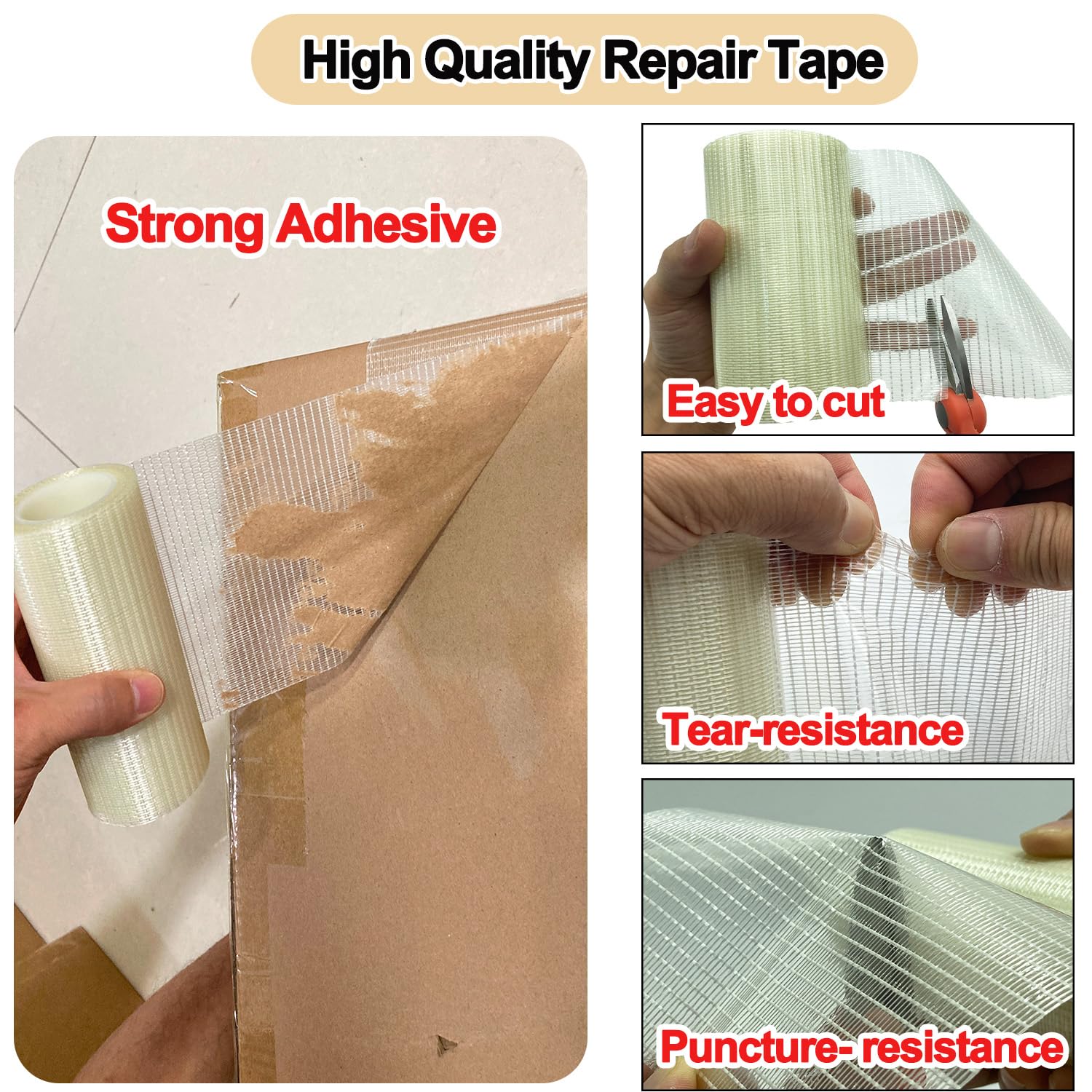 KAIHENG 5IN x 39FT RV Awning Repair Tape, Tent Repair Patch Kit, Outdoor Canopy Waterproof Tape, for Tarp, Sail, Boat Cover, Canvas