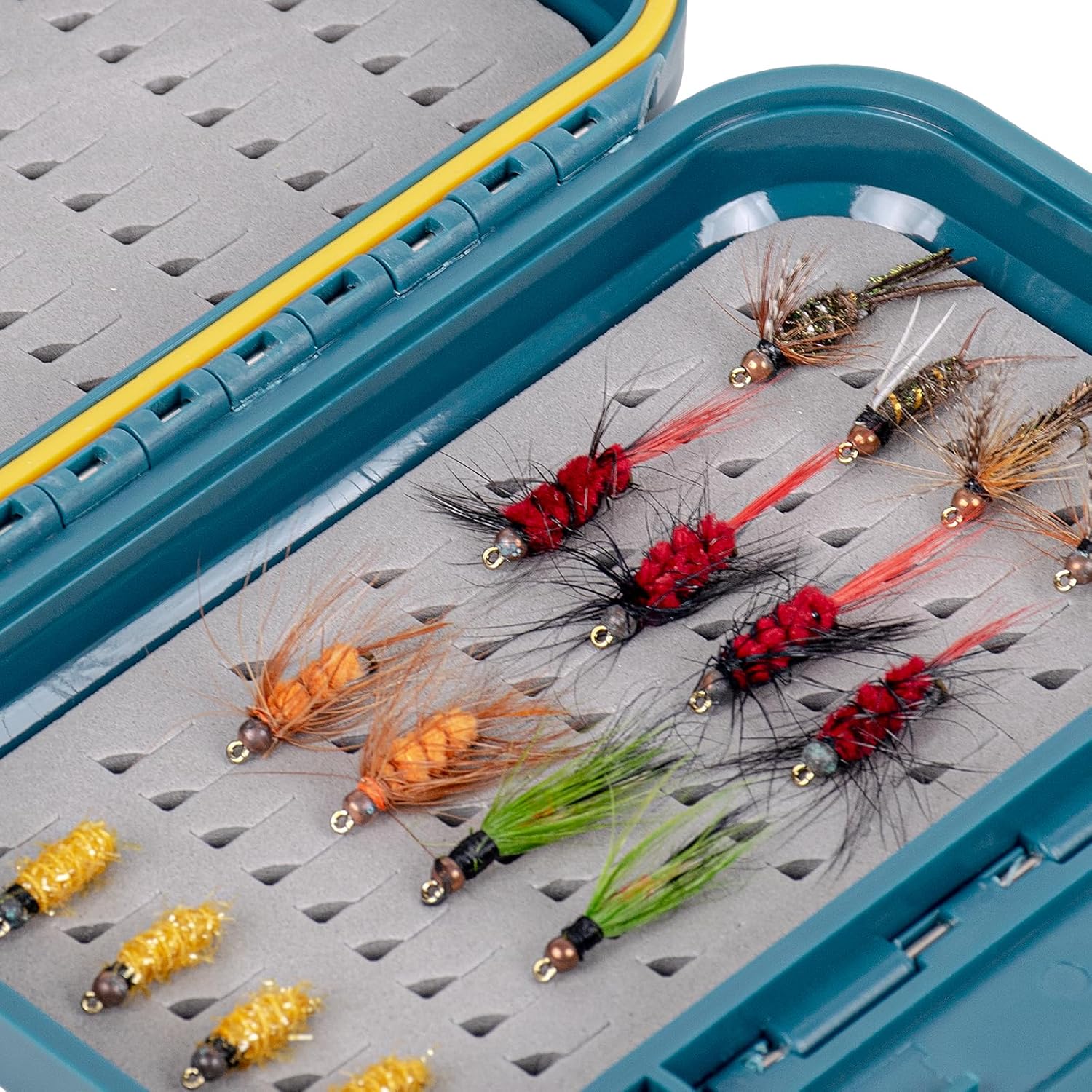 SF Fly Fishing Box - Small Waterproof Double-Sided Tackle Storage | Floatable Ice Fishing Jig Head