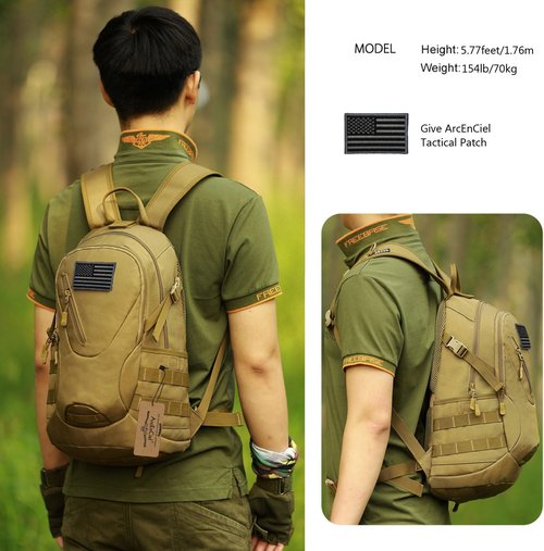 ArcEnCiel 15L Tactical Motorcycle Backpack - Versatile Rucksack for Outdoor Camping & Trekking