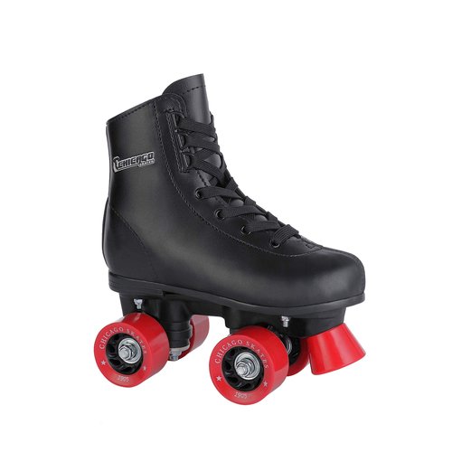Chicago Boys Rink Roller Skate - Black Youth Quad Skates - Size J10, Chicago Boys Skate J10