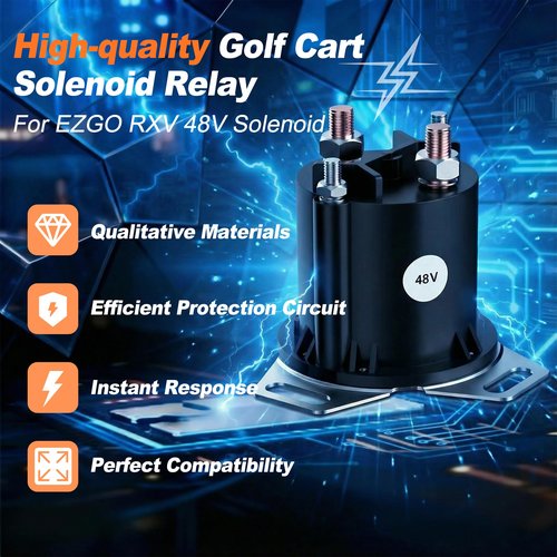 Mixopoly Golf Cart Solenoid Assembly 48V 4 Terminal 150A for EZGO RXV Electric 2016-up, Heavy Duty Starter Solenoid Replace OEM 649373 649371 624317 649374