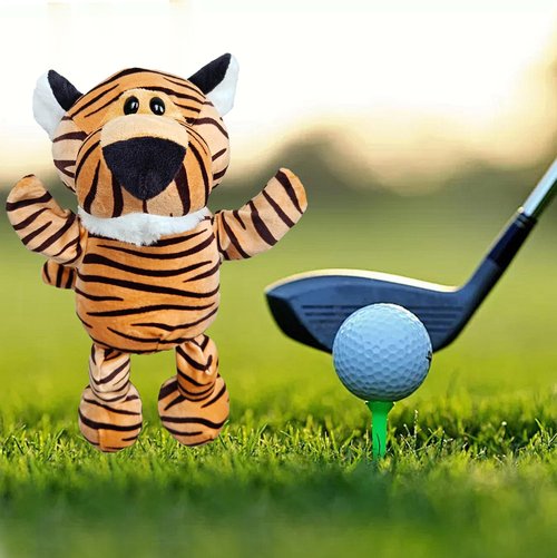 Funny Golf Driver Headcovers – Plush Animal Golf Club Covers for Woods & Drivers – Fits All Club Brands, Stylish & Protective, Perfect for Men & Women (Tiger A)