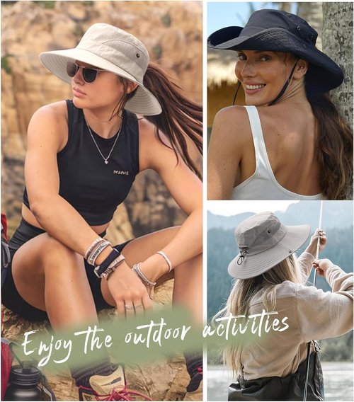 FURTALK Women's Sun Hat - Wide Brim with Ponytail Hole | UPF 80+ Outdoor Protection, Foldable Design