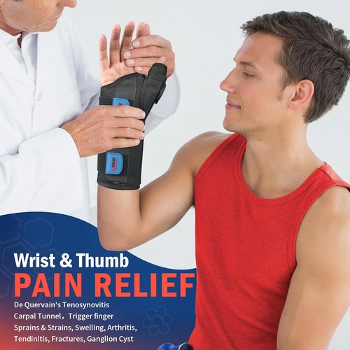 FEATOL Wrist & Thumb Brace - Right Hand L/XL | Carpal Tunnel & Arthritis Relief Glove Set