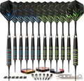 CC-Exquisite Darts Set - Professional Steel Tip Darts with 24 Flights & 18 Aluminum Shafts | 12 x 20/22g