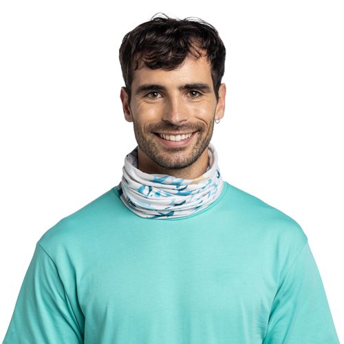 Buff CoolNet UV Neck Gaiter, UPF 50 Sun Protection, Breathable, Cooling Bandana, Versatile, Quick Dry Face Mask, Shiver Blue, Adult Size