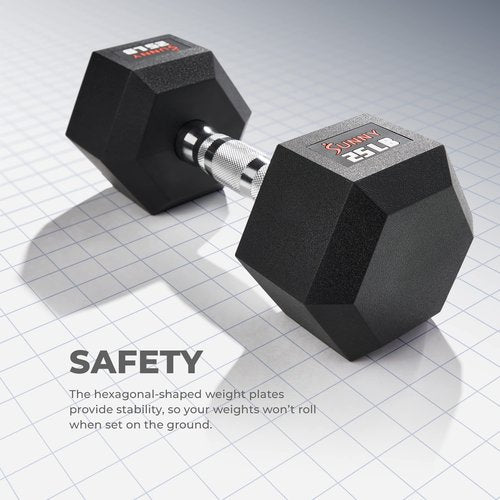 Sunny Health & Fitness Core Fit Hex Style Dumbbell 4.5 KG / 10 LBS (Pair) - SF-DB03-10