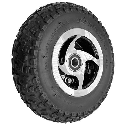 Felixstory 2.80/2.50-4 Wheel with 0.59in Bearing 2" Offset Hub Fit for Senior Mobility Scooter, Wheelbarrows, Scooters, Hand Trucks, Lawn Mowers, Dollies, Utility Cart, 9 Inch Tire with Tube and Hub