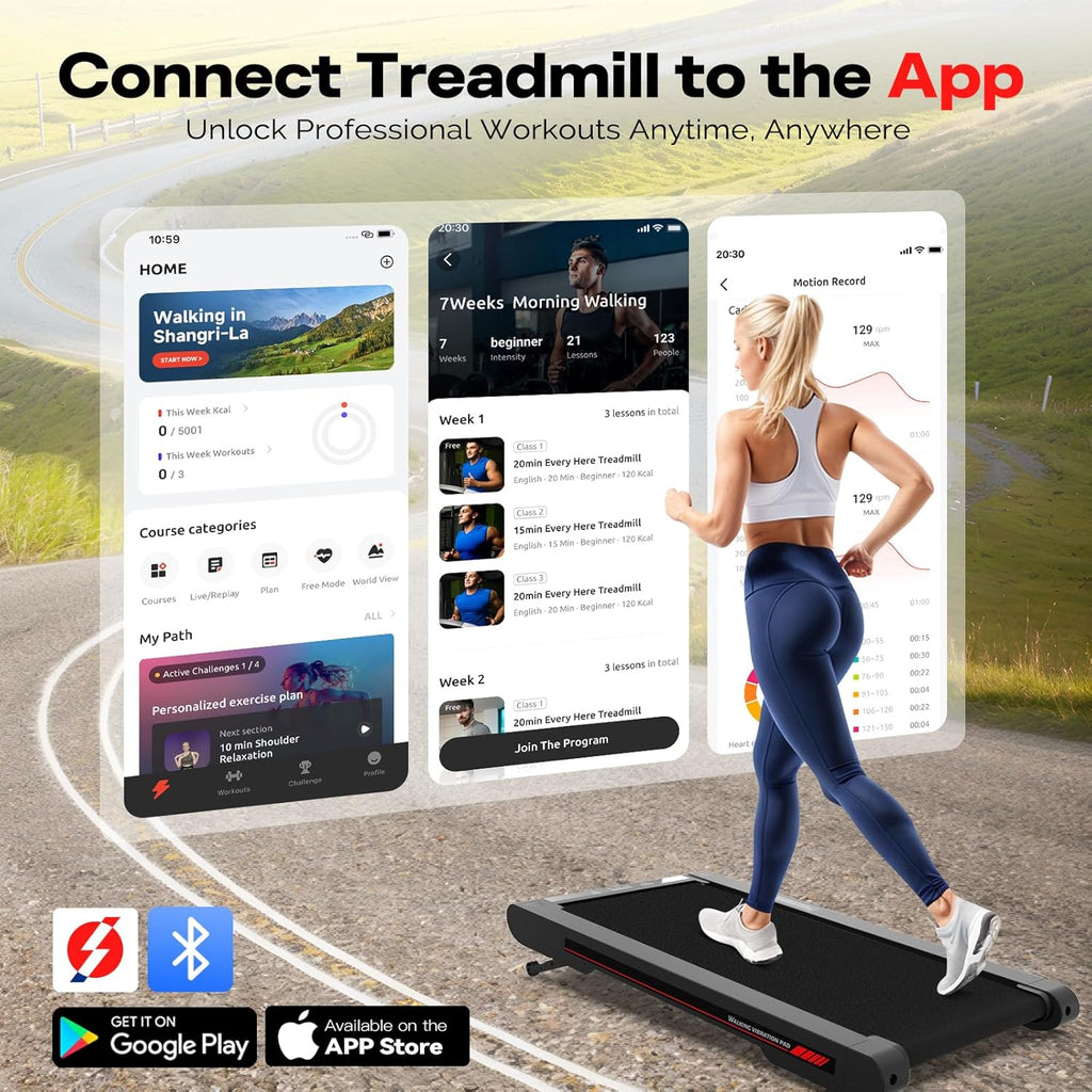 Sperax Walking Treadmill | 3-in-1 Under Desk Design with APP & Remote Control | Low Noise, Portable