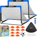 Kids Soccer Goals by [Brand Name] - Backyard Set of 2 | 4 x 3 ft & 6 x 4 ft with Soccer Ball & Cones