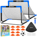 Kids Soccer Goals for Backyard Set of 2, 4 x 3 ft/6 x 4 Toddler Soccer Goal Training Equipment with Soccer Ball, Cones, Pop Up Soccer Net for Kids Age 3-5 4-6 6-8 8-12 10-12 Outdoor Games Sports Gifts