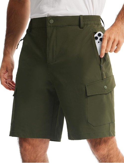 Libin Men's Hiking Cargo Shorts - Lightweight Quick-Dry Design with Zipper Pockets | 9" Casual Style