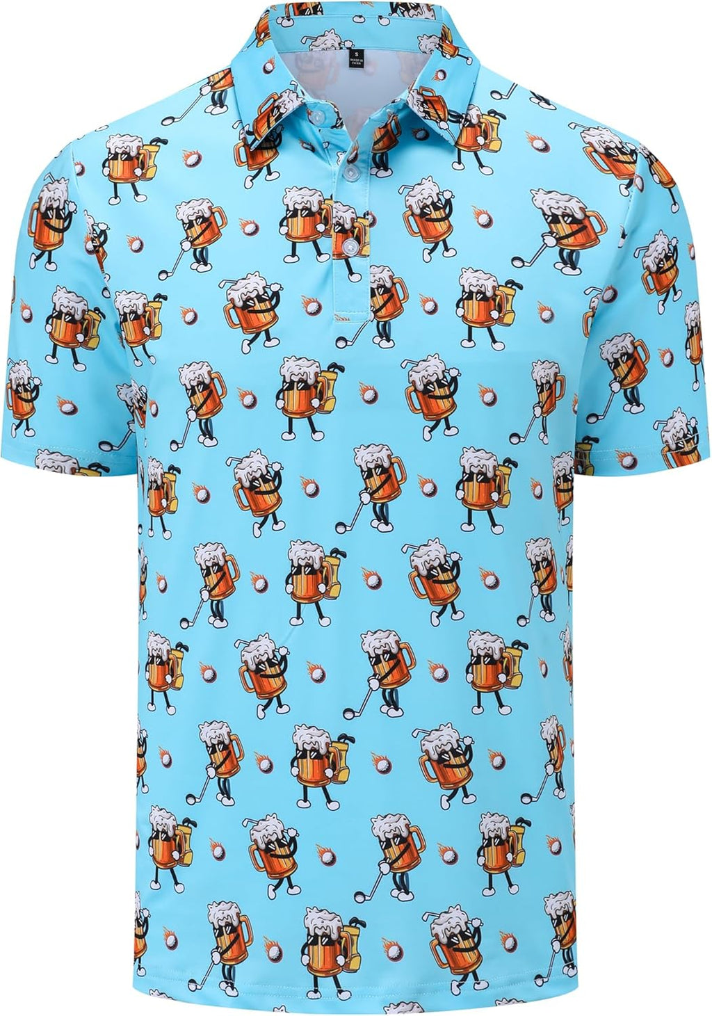 Skiennix Men's Golf Polo Shirt - Funny Performance Moisture-Wicking Quick-Dry Short Sleeve | Athletic Fit